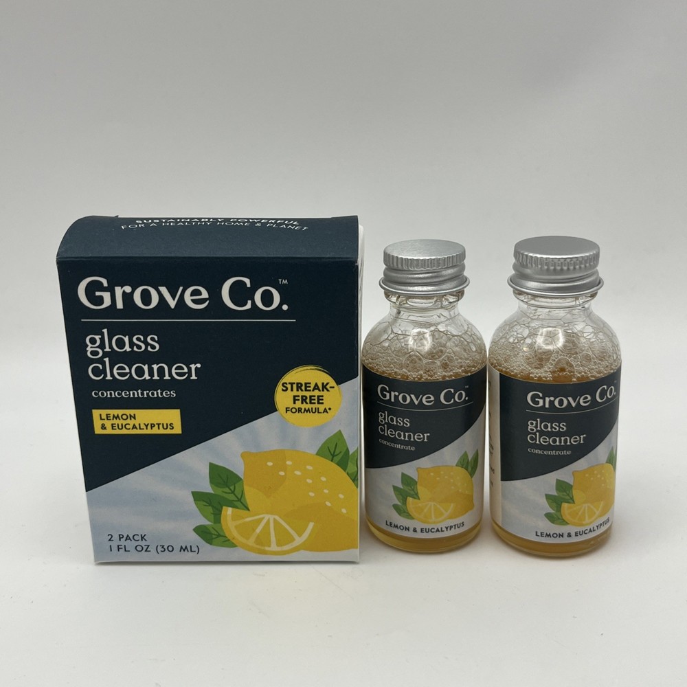 Grove Co. Lemon & Eucalyptus Glass Cleaner Concentrates (2 Pack)
