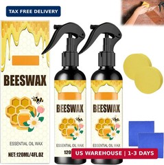 2PCS Beeswax Spray,Natural Beeswax Spray Furniture Polish,Wood Floor Polish,Wood