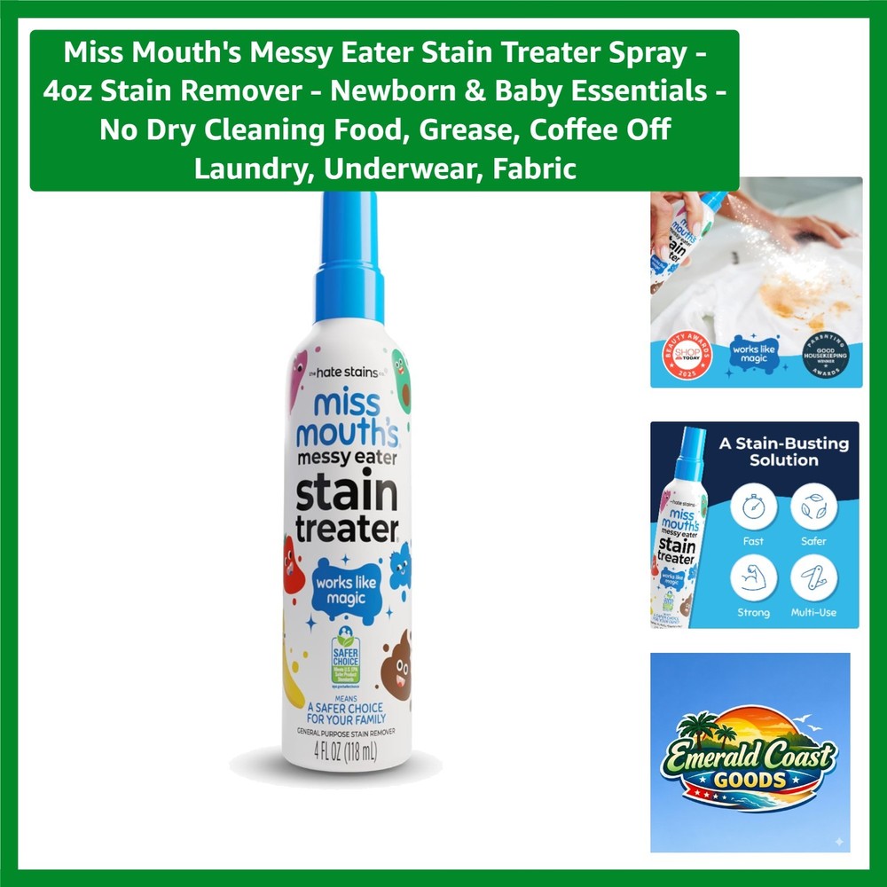 Biodegradable 4oz Stain Remover Spray – Safer Choice for All Fabrics & Carpets