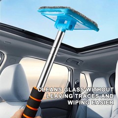 Extendable Windshield Cleaning Tool Kit Car Window Glass Wiper Cleaner Brush Pad