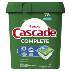 (2 Pack) Cascade Complete ActionPacs 78 Ct Fresh Scent Dishwasher Pods Grease