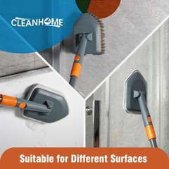 Floor Scrub Brush Tile Tub Scrubber Brush with 4 Different Cleaning Heads, Sh…