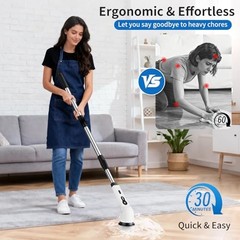 Electric Spin Scrubber, Ultimate Household Cleaning Brush with 90Min MODE 1