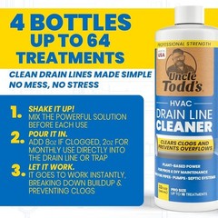 AC Drain Cleaner 128oz Case of 4 Fast Acting HVAC Clog Remover Pump Safe New