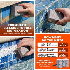 Pumie 2-Pack Pumice Stone for Pool Tile Cleaning – Calcium Remover & Plaster