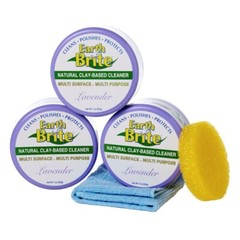 Earth Brite All-Purpose 3x200gr (600gr)(21oz.) Cleaning Kit, Brand New, Lavender