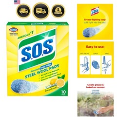 Steel Wool Soap Pads, Lemon Fresh, 10 Count