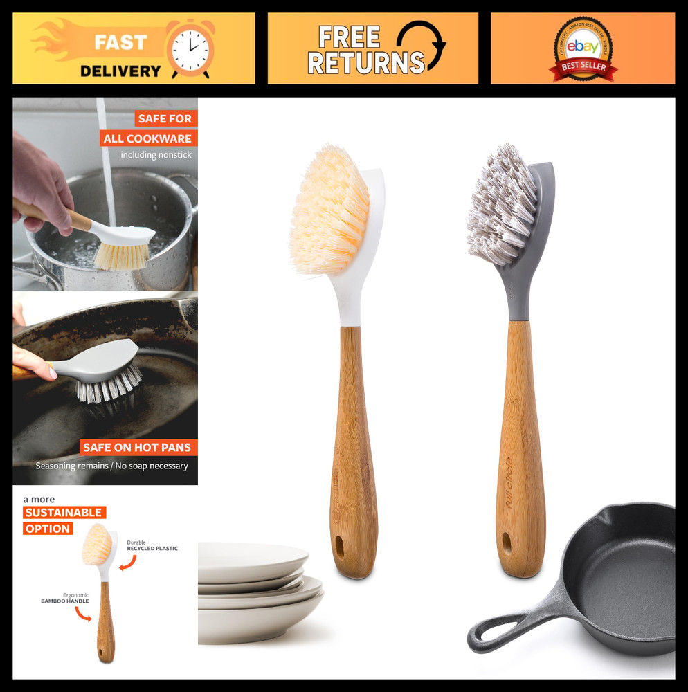 Double Dish Brush Set – Durable Scrub Brushes for Kitchen Cleaning & Dishes