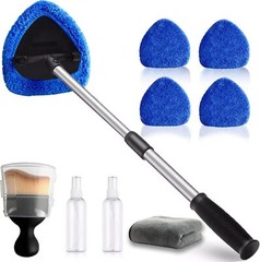 Car Windshield Cleaning Tools, Expandable Car Window Cleaner kit with 4 Reusa…