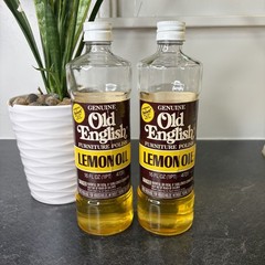 Lot Of 2 Old English Lemon Oil Furniture Polish 16 Oz GLASS Vintage 50-60%