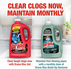 Drano Max Gel Drain Clog Remover & Cleaner, Fast-Acting to Unclog Standing Water
