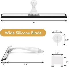 Shower Squeegee for Glass Doors, All-Purpose Squeegee with Suction Hook &