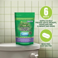 Green Gobbler Septic Tank Enzyme Treatment Packets, 6 Month 6 Pods,
