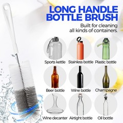 10 Pack Bottle Brush Cleaner Set, 15″ Long Handle Bottle Cleaner Brush, Flexible