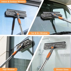 Window Squeegee with Extension Pole 2-in-1 Window Cleaning Kit Professional W