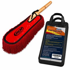 OCM Brand Extra Large Car Duster with Durable Solid Wood Handle Includes Storage