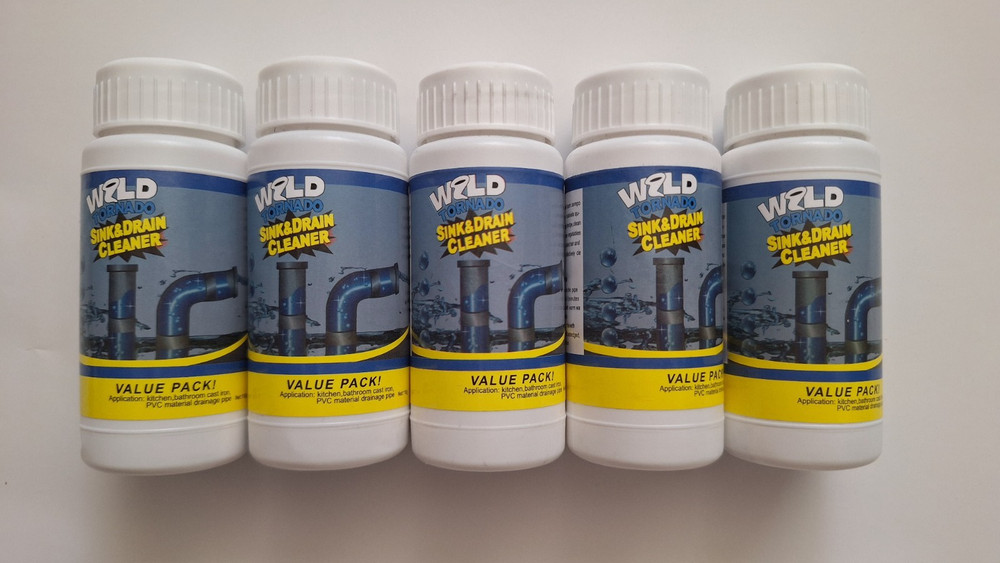 Lot of 5 Wild Tornado Powerful Sink & Drain Cleaner High Efficiency Clog Removal