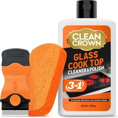 Ceramic Cooktop Cleaner Kit Glass Top Stove Scraper Pad 8.8oz 3-in-1