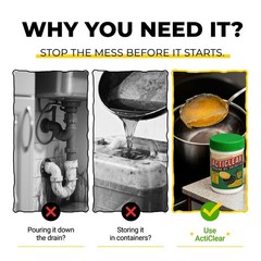 Cooking Oil Solidifier – 11oz (32 Cups) Algae-Based Grease Hardener for Easy …