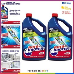 Drain Cleaner Enzyme-Based Formula 128 fl oz Pack of 2 Prevent Clogs Grease