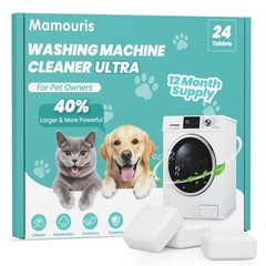 Washing Machine Cleaning Tablets Ultra 40% Stronger for Pet Owners 24 Pack