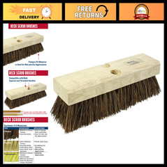 Heavy Duty Deck Scrub Brush – Natural Palmyra Bristles for Wood, Concrete & Roug