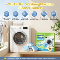 24 Pcs Washing Machine Cleaner Tablets Compatible with HE/Front/Top Load Wash…