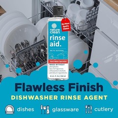 Nature Clean All Natural Dishwasher Rinse Aid Cleaner, Liquid Dishwasher Rinse A