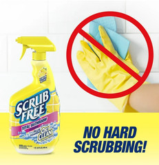 Scrub Free Total Bathroom Cleaner with OxiClean, Lemon Scent, 32 fl oz..