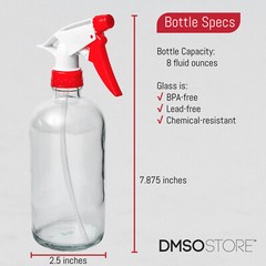 DMSOSTORE 8 oz. Glass Spray Bottles 9 Pack w/ Red Trigger Sprayer – Adjustable