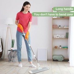 CQT 18″ Commercial Flat Microfiber Floor Mop Cleaning System with 4 Washable …