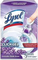 Lysol Click Gel Toilet Bowl Cleaner Lavender 6 Count Automatic Freshener