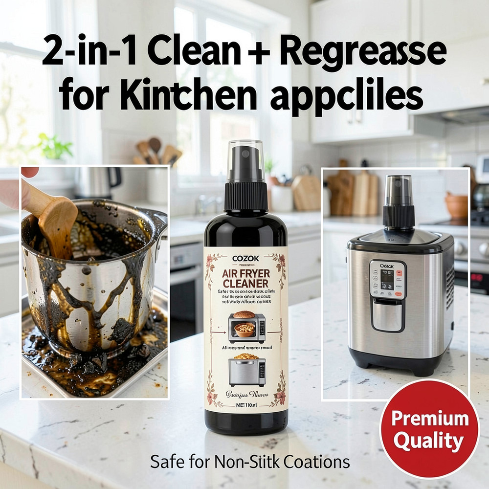 Air Fryer Cleaner 110ml Bundle,Non Stick Safe Formula for Oven and Grill