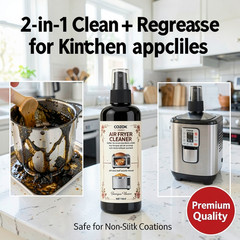 Air Fryer Cleaner 110ml Bundle,Non Stick Safe Formula for Oven and Grill