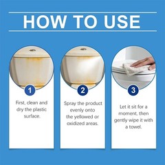 100ml Heavy Duty Plastic Yellow Stain Remover Spray Multi-Purpose Cleaner