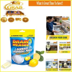 Garbage Disposal Pods Cleaner Deodorizer 5-Pack Lemon Scent Septic-Safe