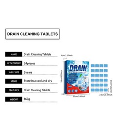 Garbage Disposal Cleaner Deodorizer Tablets, 24 Pack, Quickly Eliminates Odors