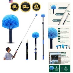 5-to-12ft Telescoping Durable Duster with Extension Pole – Lightweight 3 Stag…