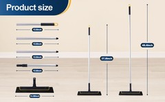 Floor Squeegee Broom EVA Foam Blade Aluminum Pole for Shower Bathroom Kitchen
