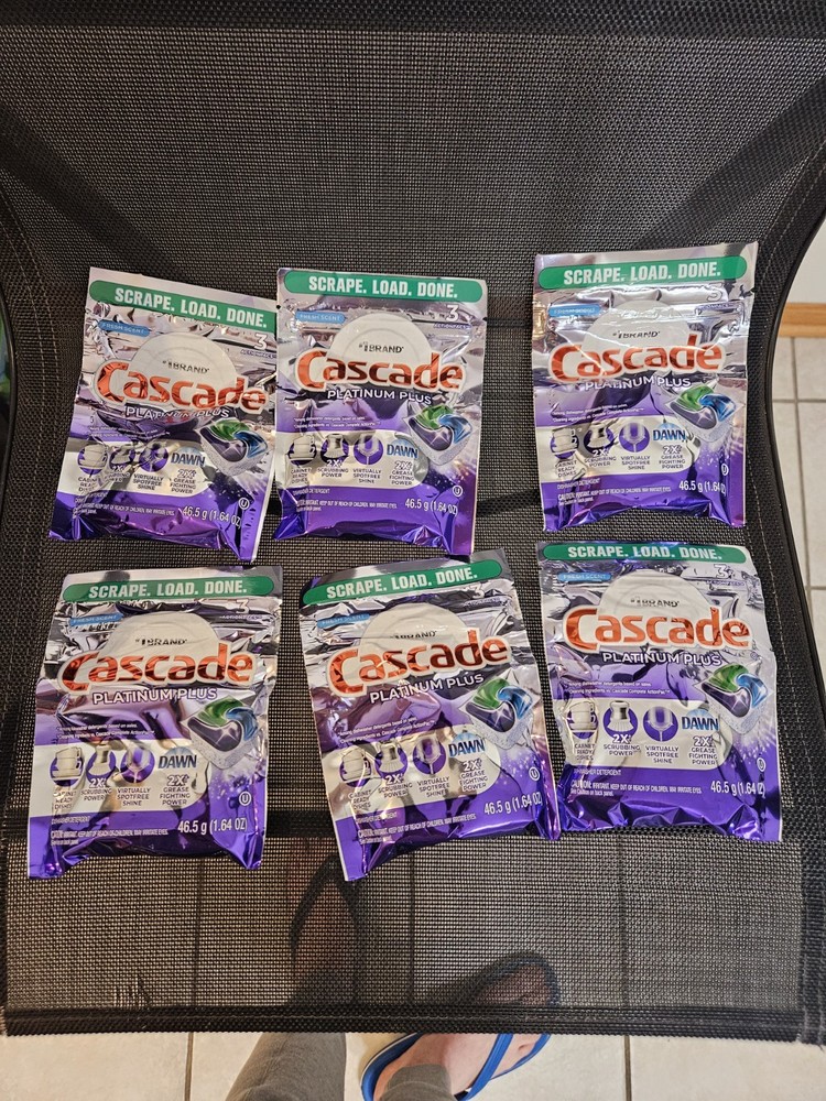 Cascade Platinum Dishwasher Pods 6 Sample Packs Of 3 Power Pacs