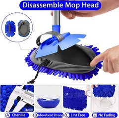 Car Wash Brush Kit – 63″” Long Handle Microfiber Cleaning Brush for Car RV Truck
