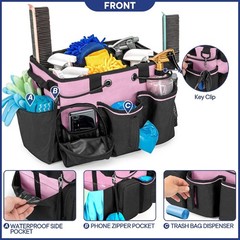 Portable Cleaning Supply Organizer, Pink Shoulder Strap