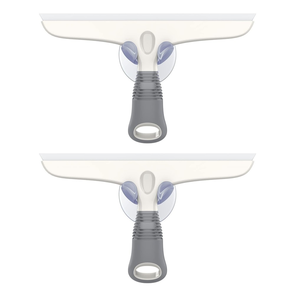 10 Inch White & Gray MultiPurpose Squeegee 2 Pack with Hook