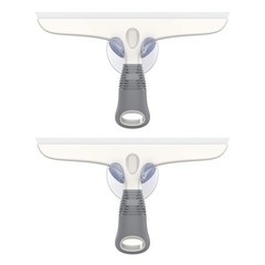 10 Inch White & Gray MultiPurpose Squeegee 2 Pack with Hook