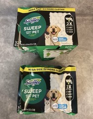 (2) SWIFFER SWEEP HEAVY DUTY PET DRY SWEEPING CLOTHS 32-CT FEBREEZE ODOR DEFENSE