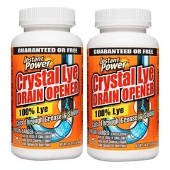 2 Pack Instant Power Crystal Drain Opener 16oz Cuts Through Clogs & Soap Grease