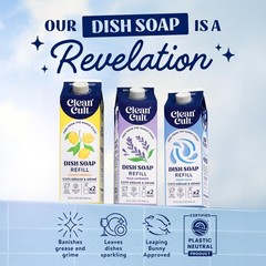 Plant-Based Dish Soap Refill 32oz – Cuts Grease & Grime – Eco-Friendly Formula
