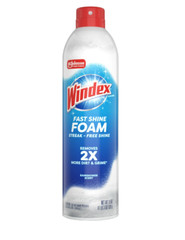 Windex Fast Shine Foam Glass Cleaner, No-Drip Aerosol Cleaning Spray, 19 oz.