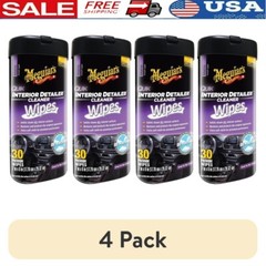 Interior Cleaner Wipes 30 Non-Linting Auto Detailer Surface Clean 4 Pack New