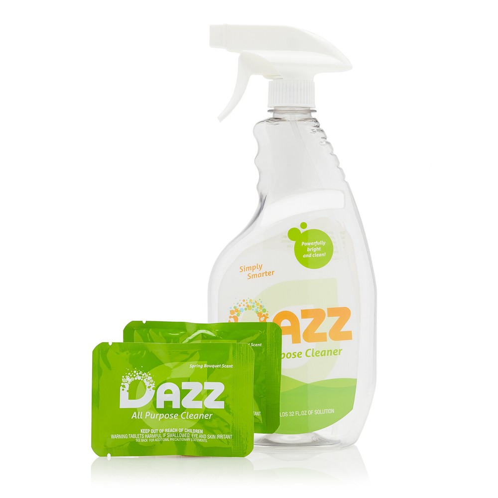 DAZZ All Purpose Cleaner Starter Kit (1 Reusable Spray Bottle, 2 Refills)